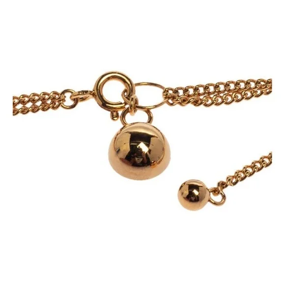 Burberry Multichain Pendant Necklace Gold Tone Black Marbled Resin Box Italy NEW - Picture 6 of 13